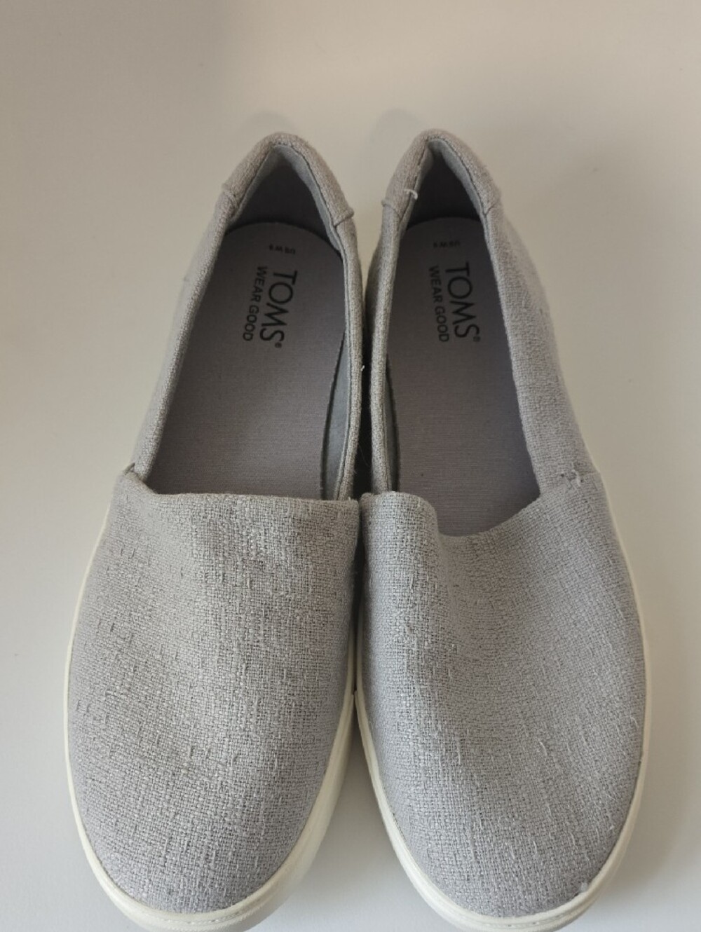 TOMS Light Gray Canvas Slip-On Sneakers - Picture 3 of 4